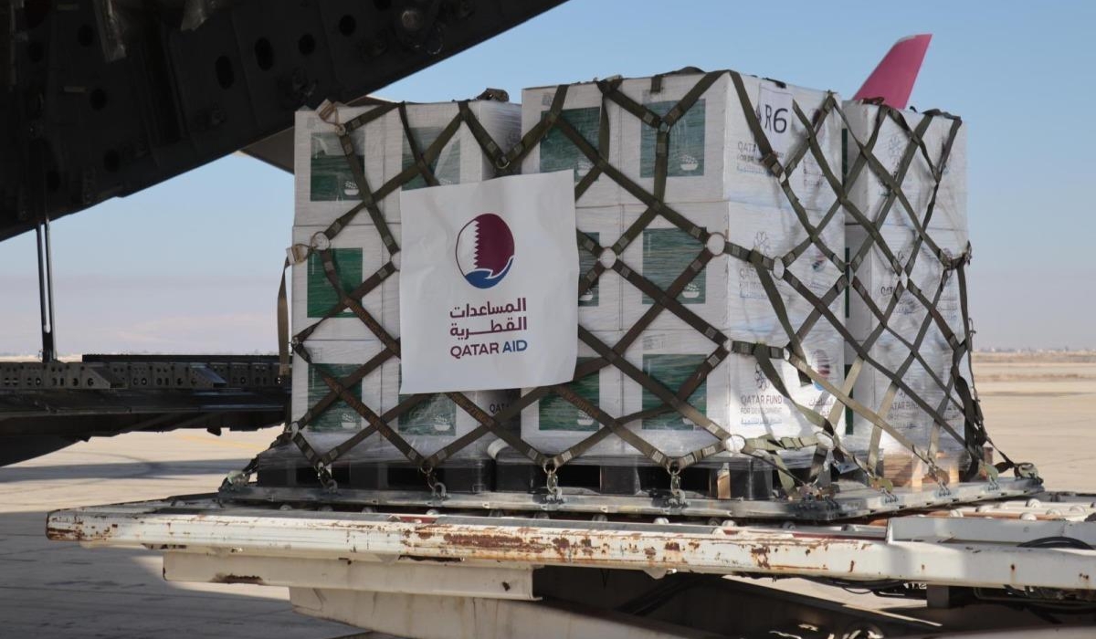 Qatar Sends Sixth Humanitarian Aid and food Plane to Syria